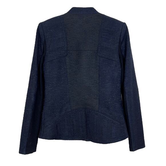 BCBGMAXAZRIA Darin Tweed Moto Military Style Jacket Coat Blue Black XS - Picture 2 of 9